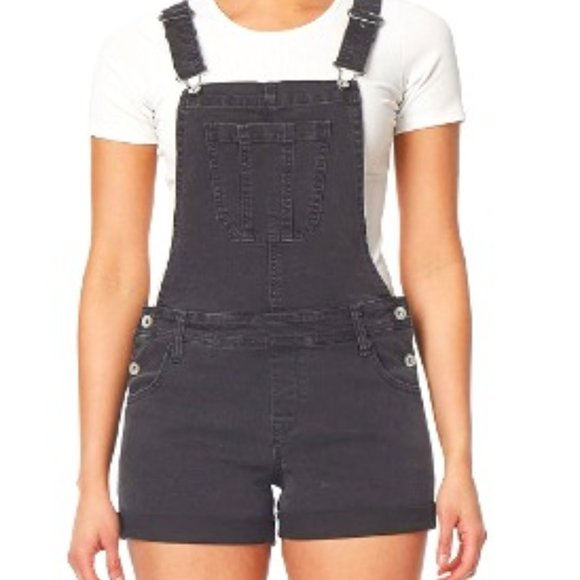 Wallflower Pants - WallFlower Womens Black Shortalls Juniors XL